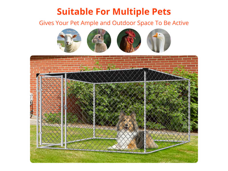 DS Dog run D with shade sail 2.3x2.3x1.2m
