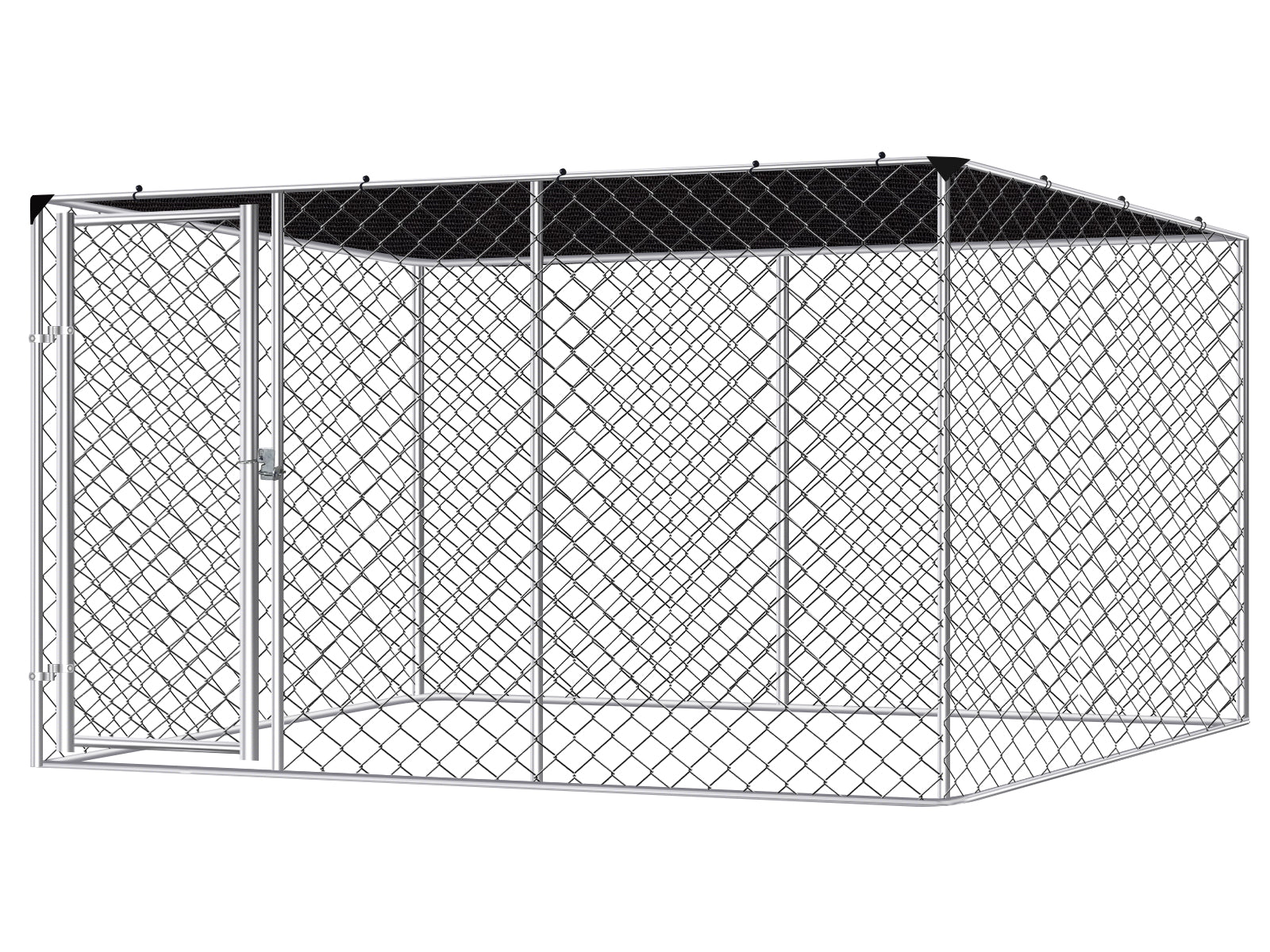 Dog run D with shade sail 4x2.3x1.8m