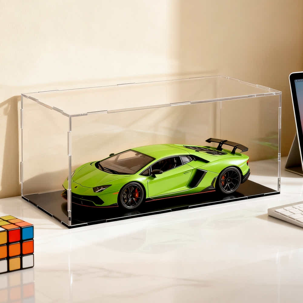 DS NA Artiss Clear Display Case Dustproof Protection Box For Car Toys 15CM