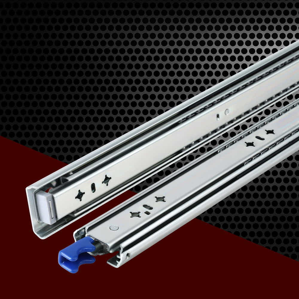 Giantz 2x Drawer Slides Heavy Duty Full Extension Locking 500-1000mm