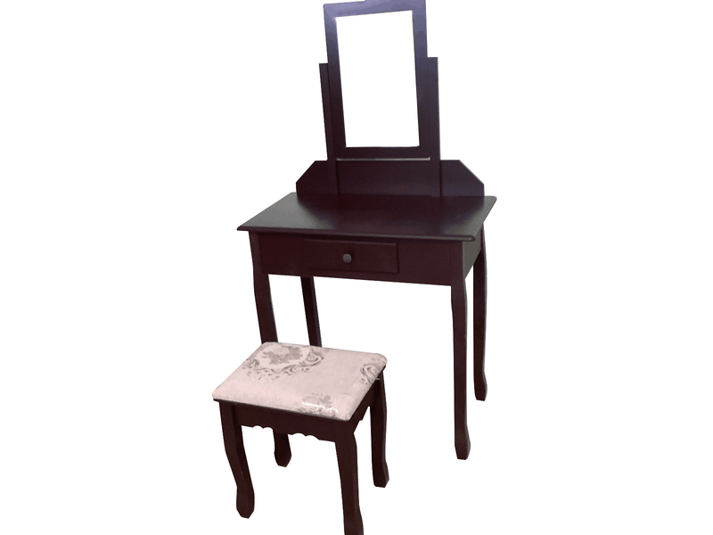 Dressing Table with Stool Brown - 74 cm