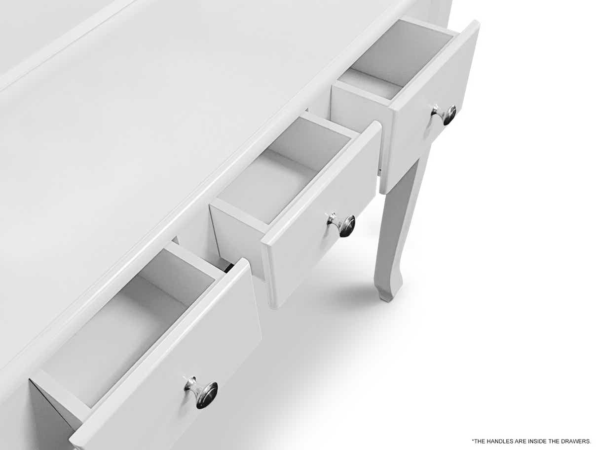 5-Drawer Dressing Table Set White - 80 cm