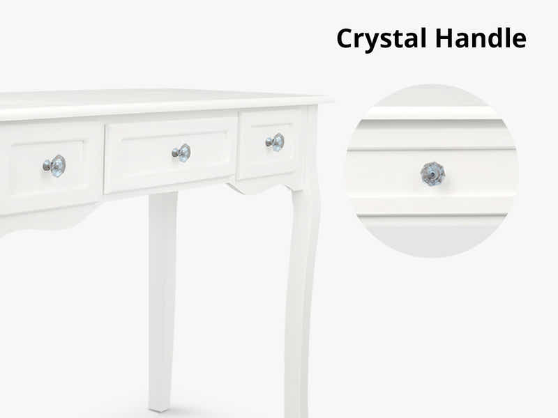 3-Drawer Console Table - White