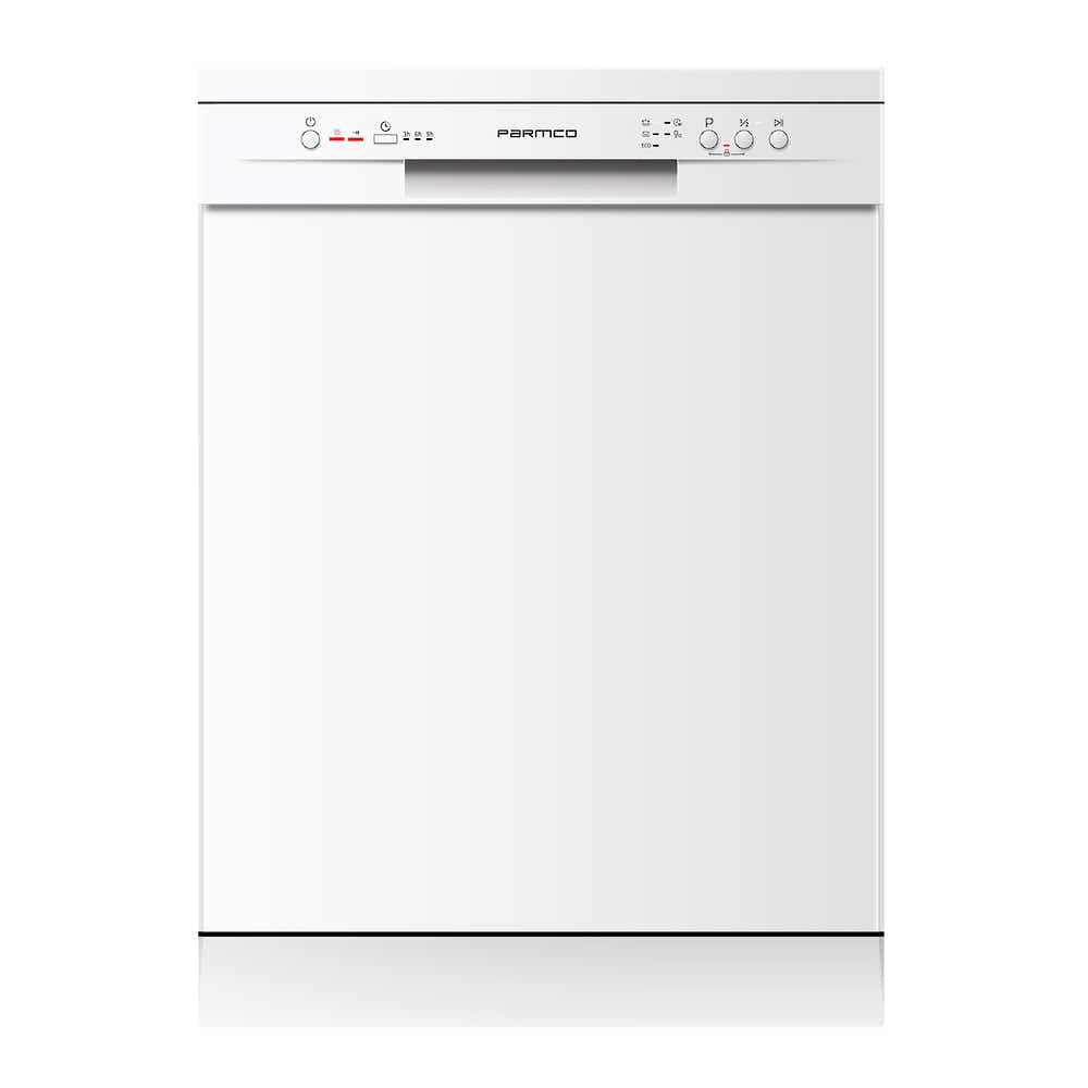 T Parmco 600mm White Economy Freestanding Dishwasher