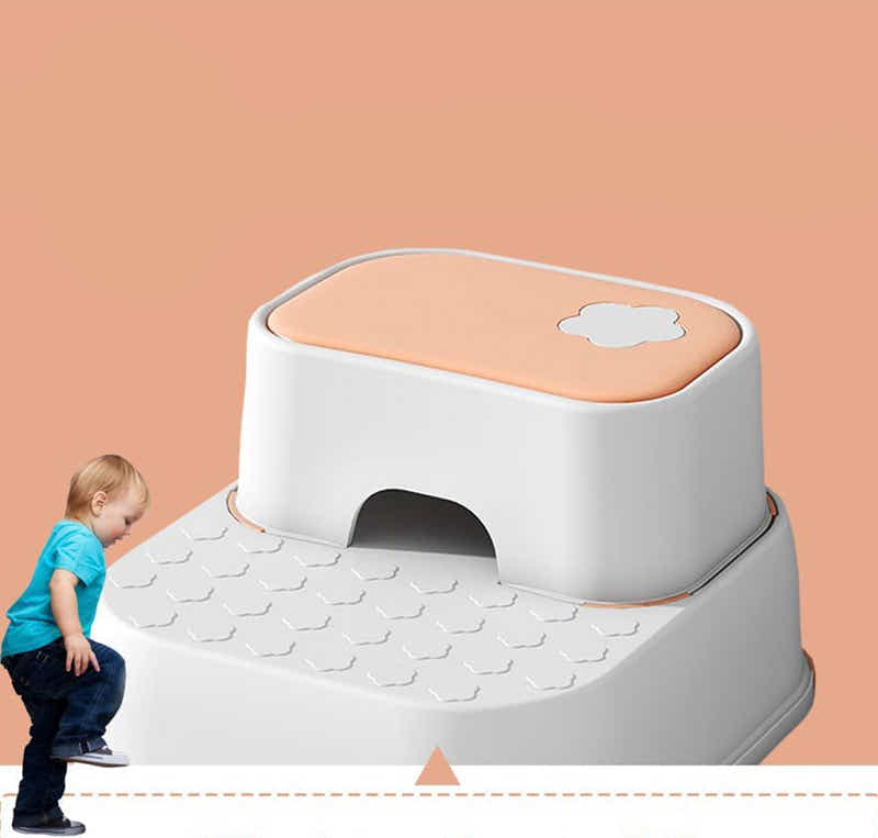 DS BS 2-in-1 Practical Non-Slip Step Stool for Kids-White