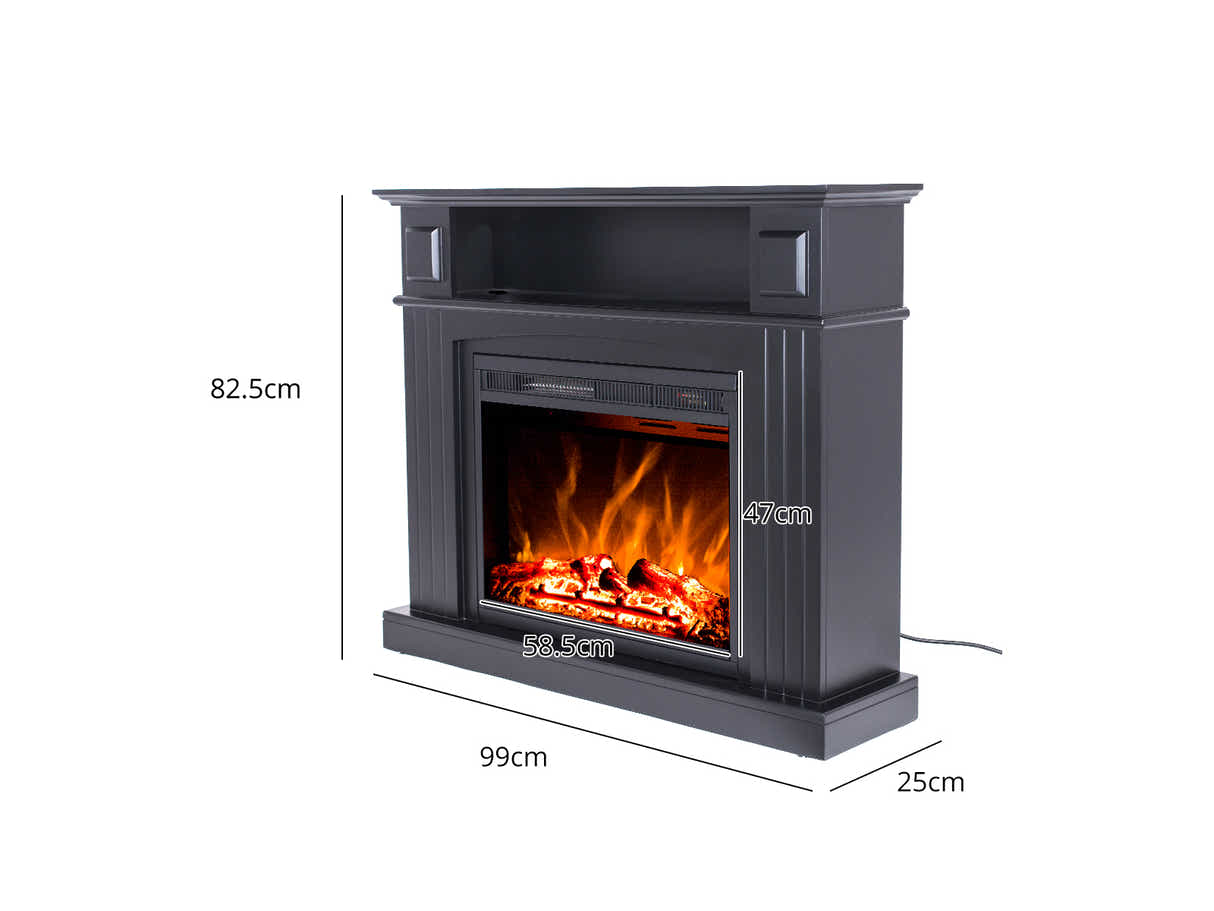 Mantel Electric Fireplace Suite - Black