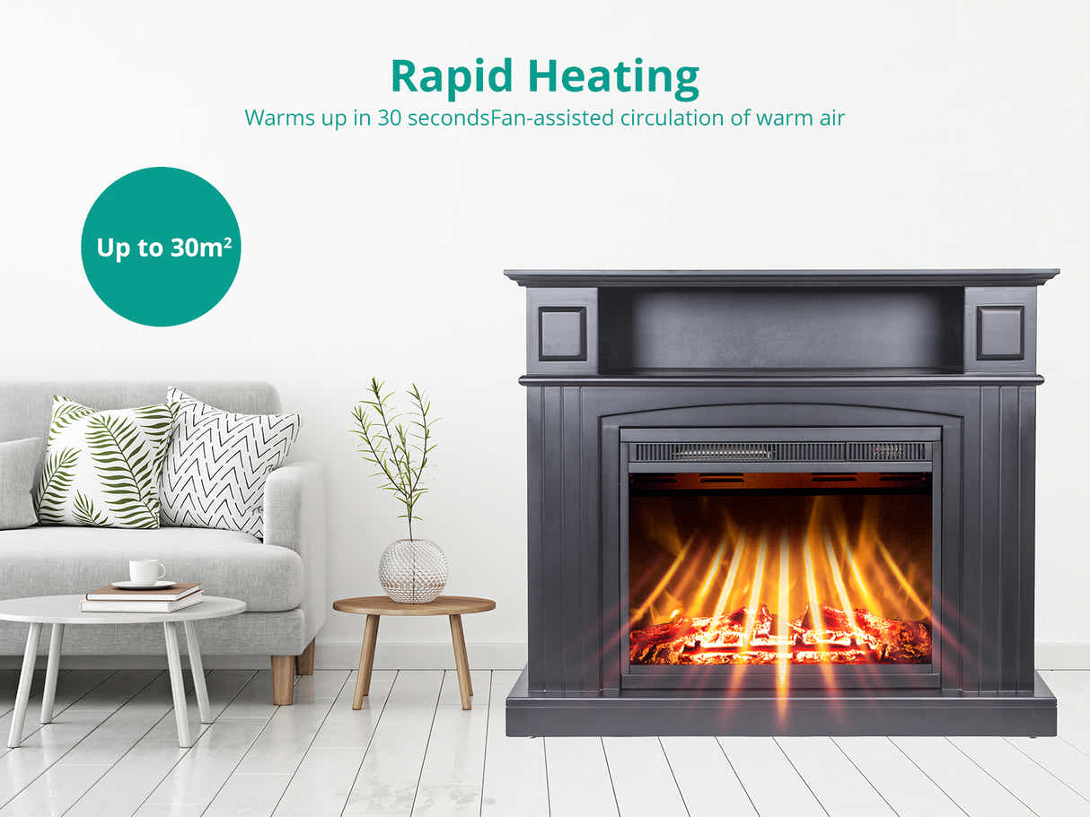 Mantel Electric Fireplace Suite - Black