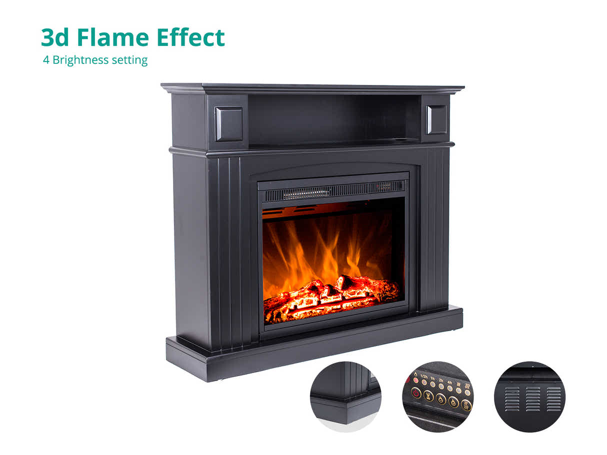 Mantel Electric Fireplace Suite - Black