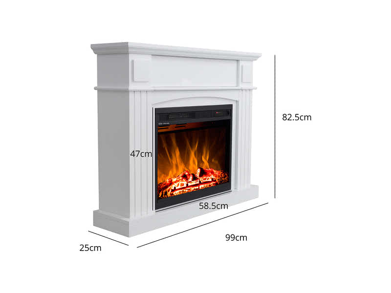 Electric Fireplace Suite White Mantel