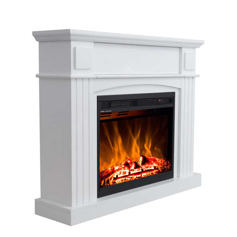 Electric Fireplace Suite White Mantel