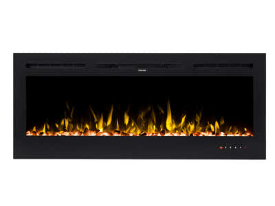 50" Electric Fireplace with Remote & Pebbles - Wall Mount/Recessed