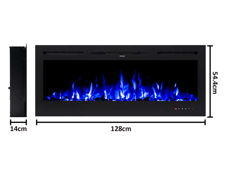 50" Electric Fireplace with Remote & Pebbles - Wall Mount/Recessed