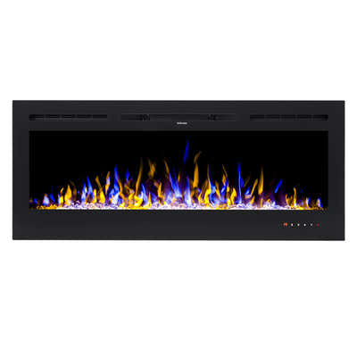 50" Electric Fireplace with Remote & Crystals - Wall Mount/Recessed