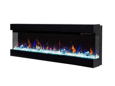 60" Three-Sided Viewing Electric Fireplace - Wall Mount/Recessed