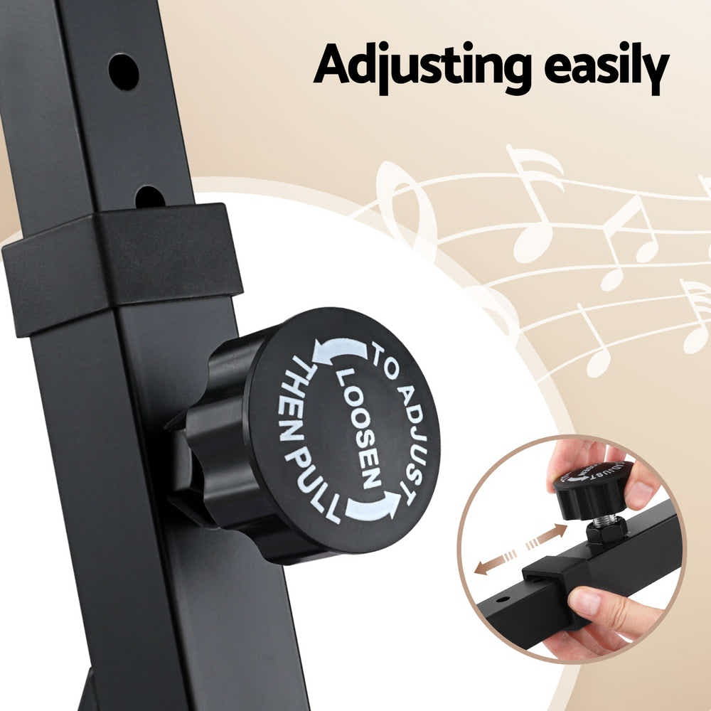 DS NA Alpha Heavy Duty Adjustable Piano Stand with Lockable Wheels Z-Stand Black