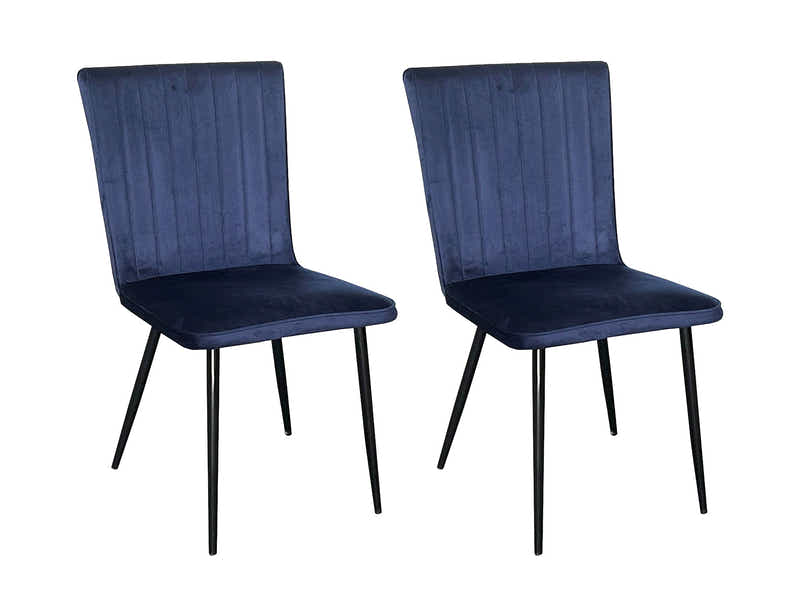 Elfrida Velvet Dining Chair Blue - Set of 2