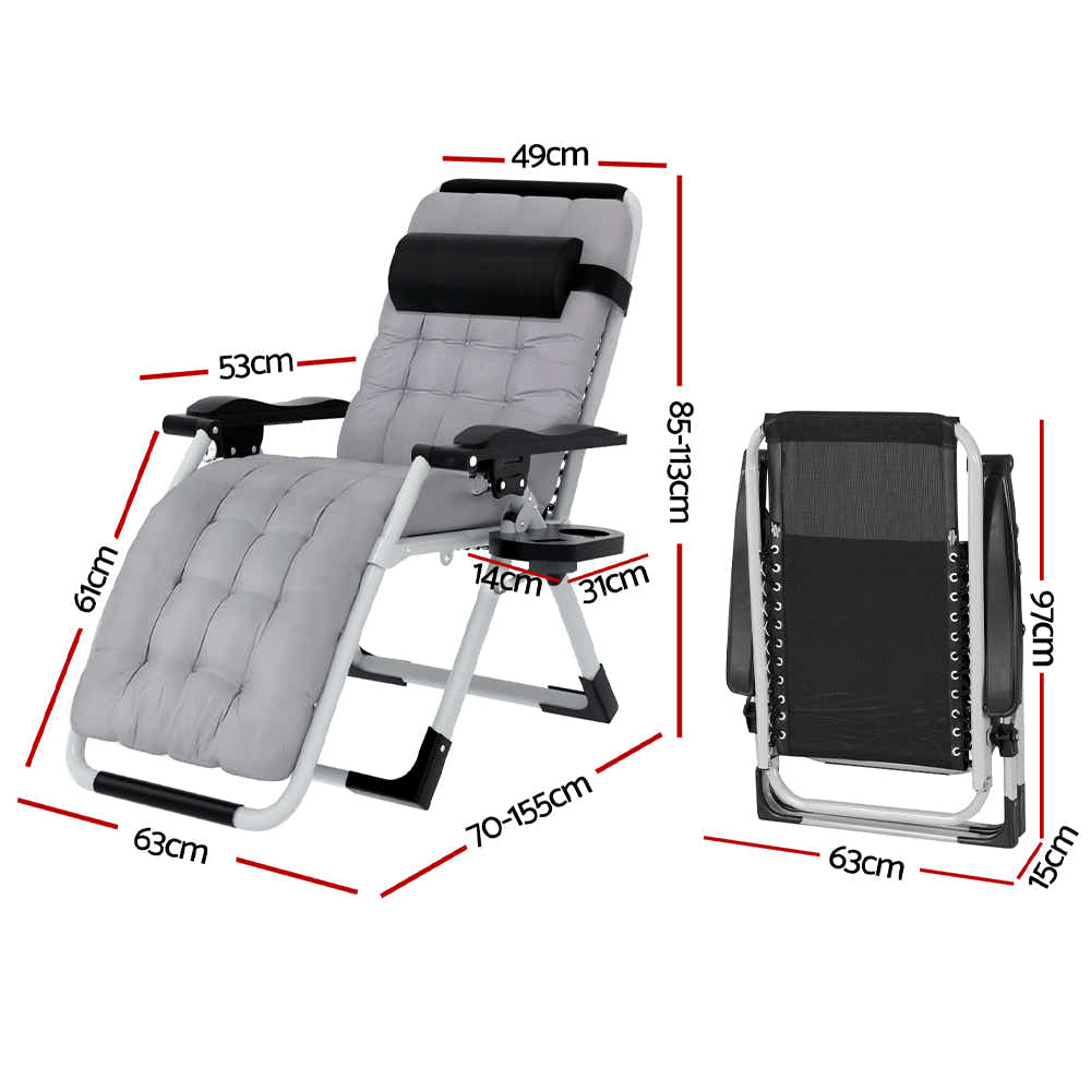 Gardeon Sun Lounge Folding Lounger Camping Zero Gravity Chair