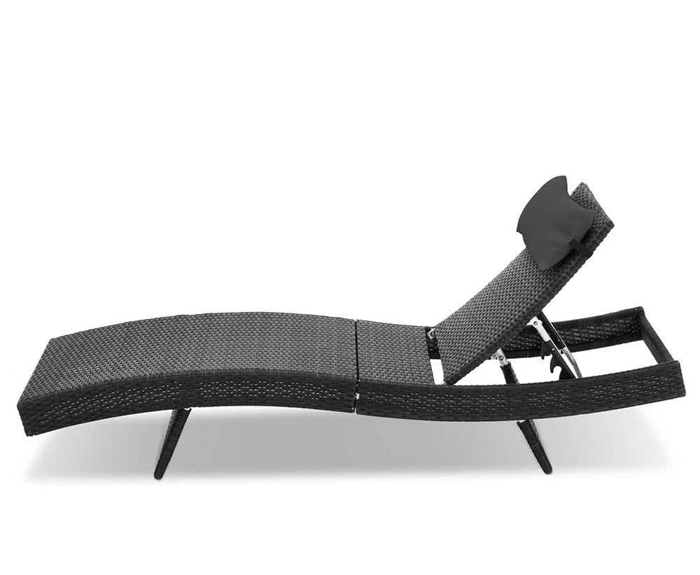 Outdoor Sun Lounger with Aluminium Frame - Set of 2