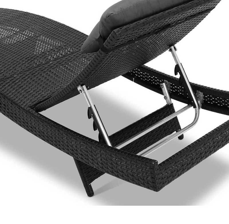 Outdoor Sun Lounger with Aluminium Frame - Set of 2
