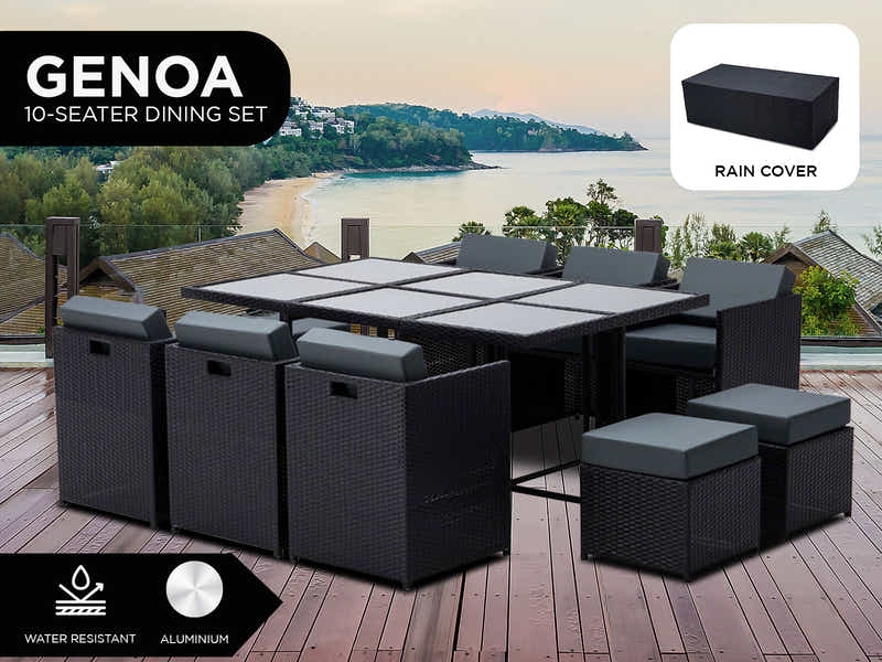Genoa 11-Piece Aluminium Outdoor Dining Set