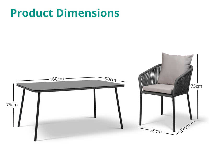 Nastro Outdoor Dining Set Aluminium frame