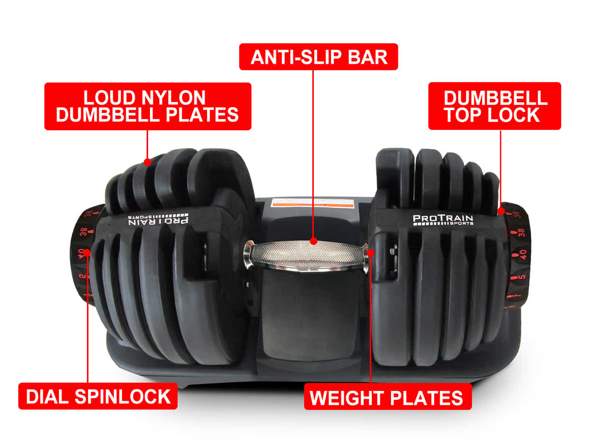 Adjustable Dumbbell Black - 40 kg