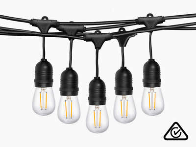 Suspended Socket Festoon Lights with LED Bulbs - 17 m
