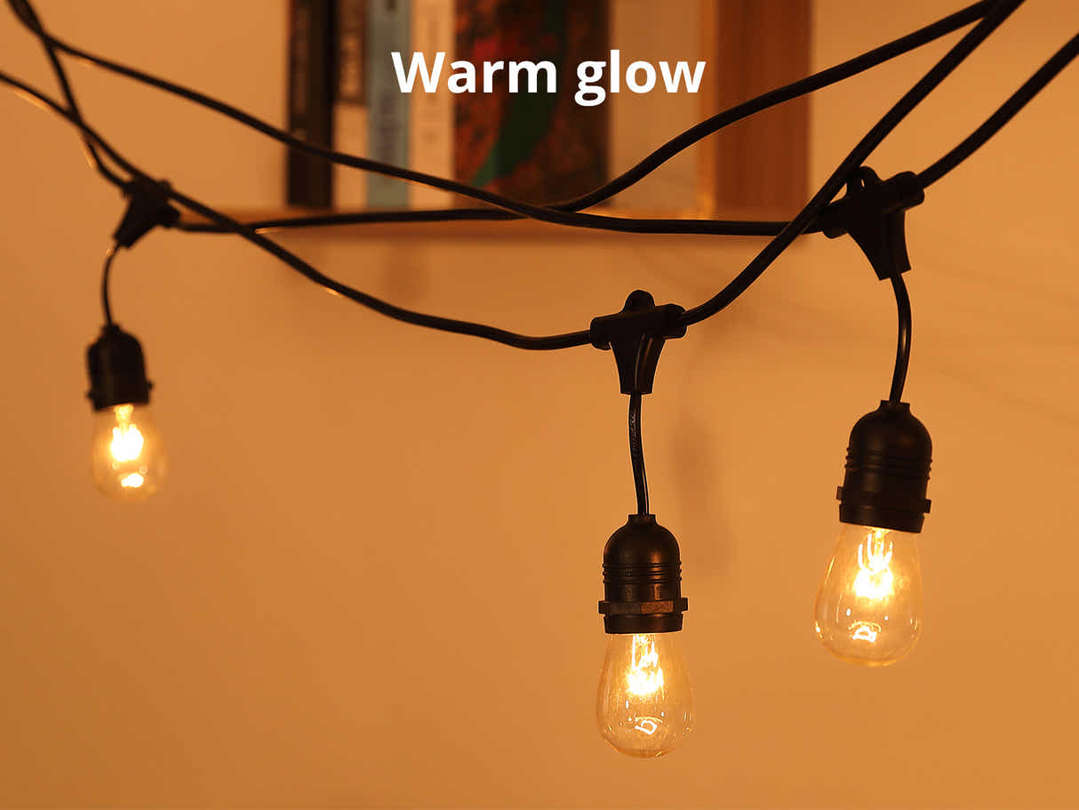 Suspended Socket Festoon Lights with Tungsten Bulbs - 17 m
