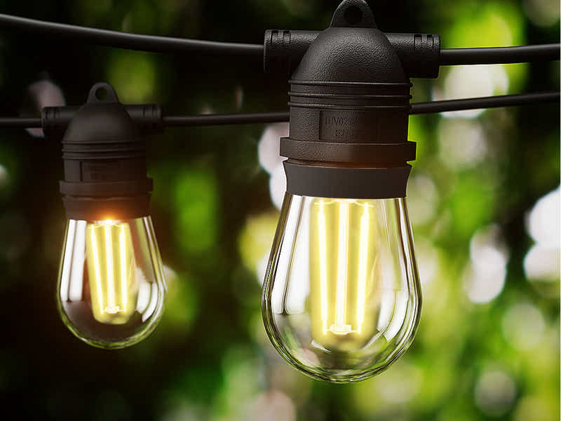 Fixed Socket Festoon Lights with LED Bulbs - 17 m