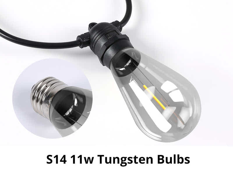 Fixed Socket Festoon Lights with ST64 LED Bulbs - 22 m