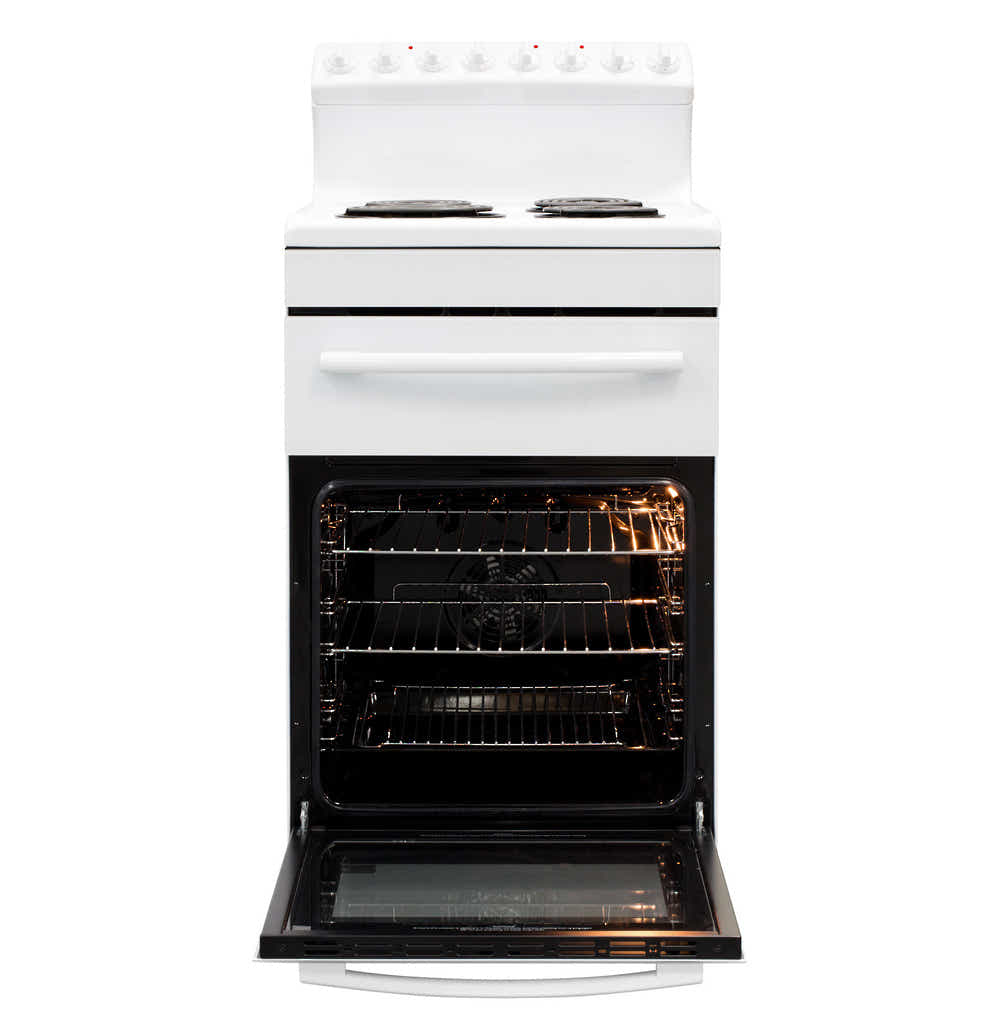 T Parmco FREESTANDING STOVE 54CM WHITE RADIANT