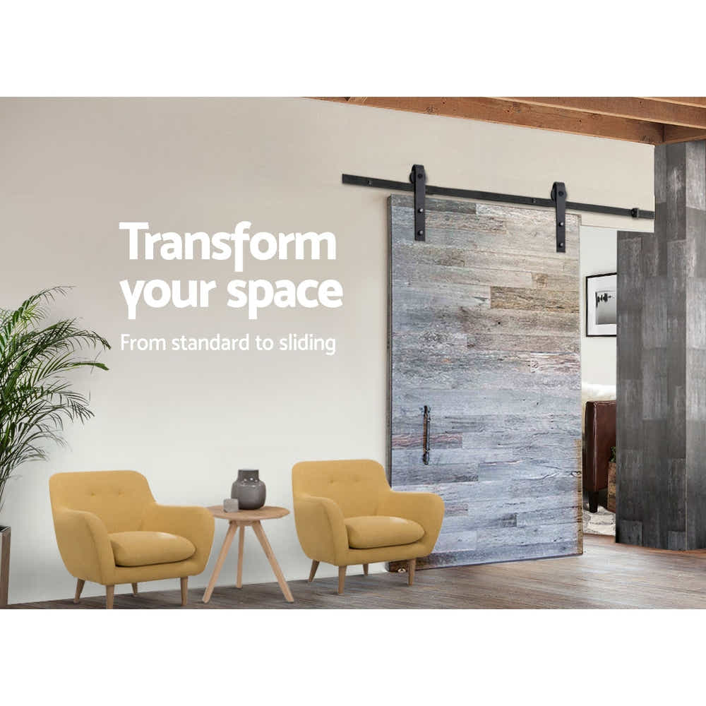 DS NA Sliding Barn Door Hardware Track Set 1.83m Roller Slide Office Bedroom