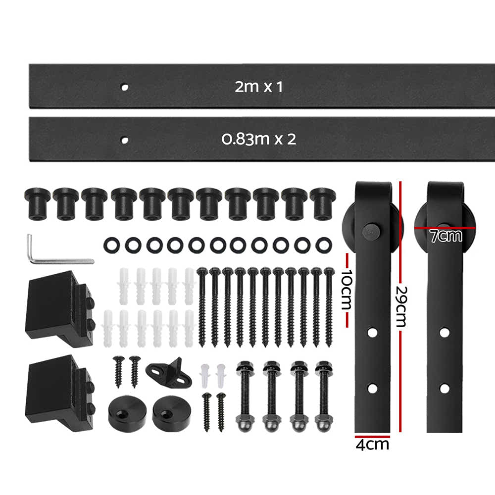 DS NA Sliding Barn Door Hardware Track Roller Set 3.66m Slide Office Bedroom