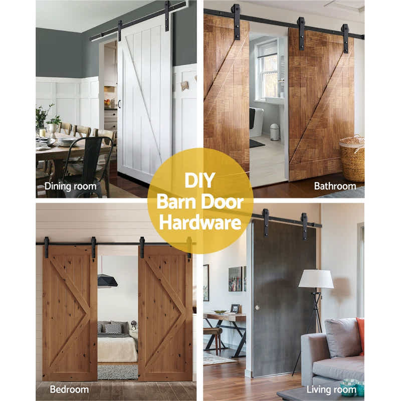 DS NA Sliding Barn Door Hardware Track Set 4m Roller Kit Slide Office Bedroom