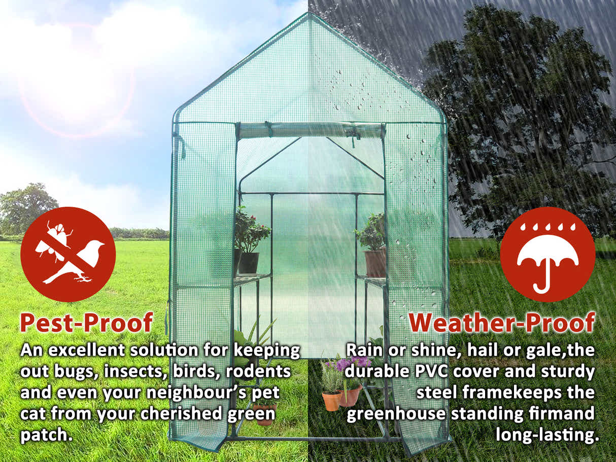 PE Mesh Walk-In Greenhouse - 1.2m x 1.9m
