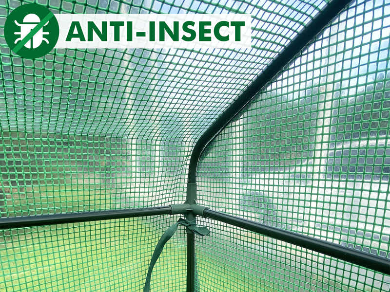 PE Mesh Walk-In Greenhouse - 1.9m x 3.64m