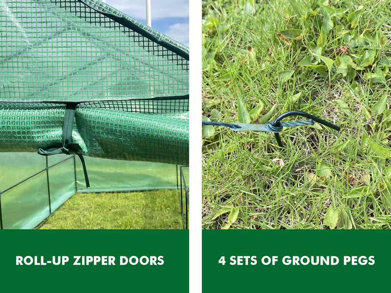 PE Mesh Walk-In Greenhouse - 1.9m x 3.64m