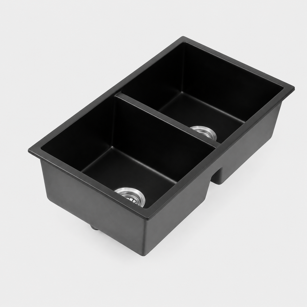 Granite Composite Sink 7745D Black with Overflow