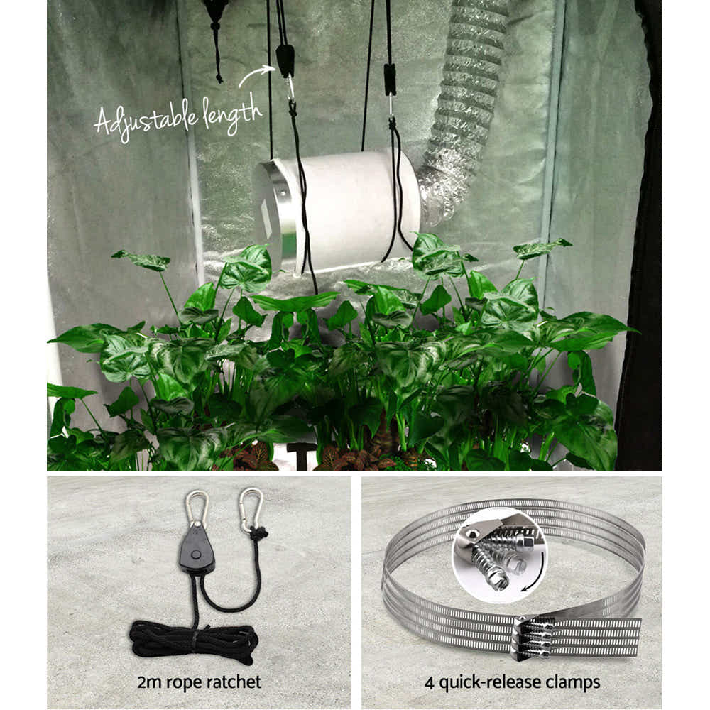 DS NA Hydroponics Grow Tent Ventilation Kit Vent Fan Carbon Filter Duct 4 inch