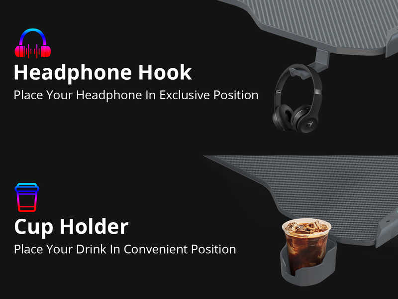 Gaming Table KZ-1 120cm with Wireless Charger and Mouse Pad & Nicola Gaming chair PVC Black