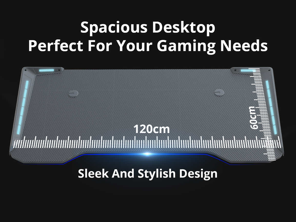 Gaming Table KZ-1 120cm with Wireless Charger and Mouse Pad & Faron Gaming Chair PVC Black