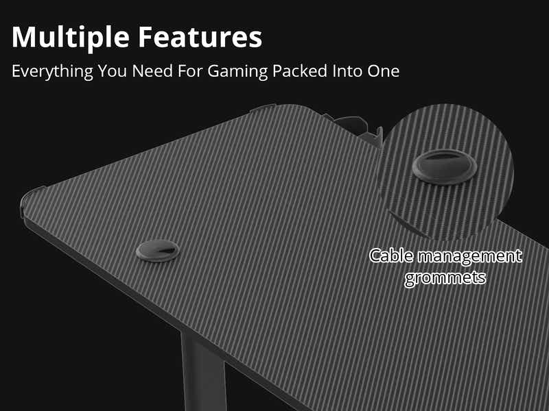 Gaming Table L2R Right 160CM & Nicola Gaming chair PVC Black (Combo)