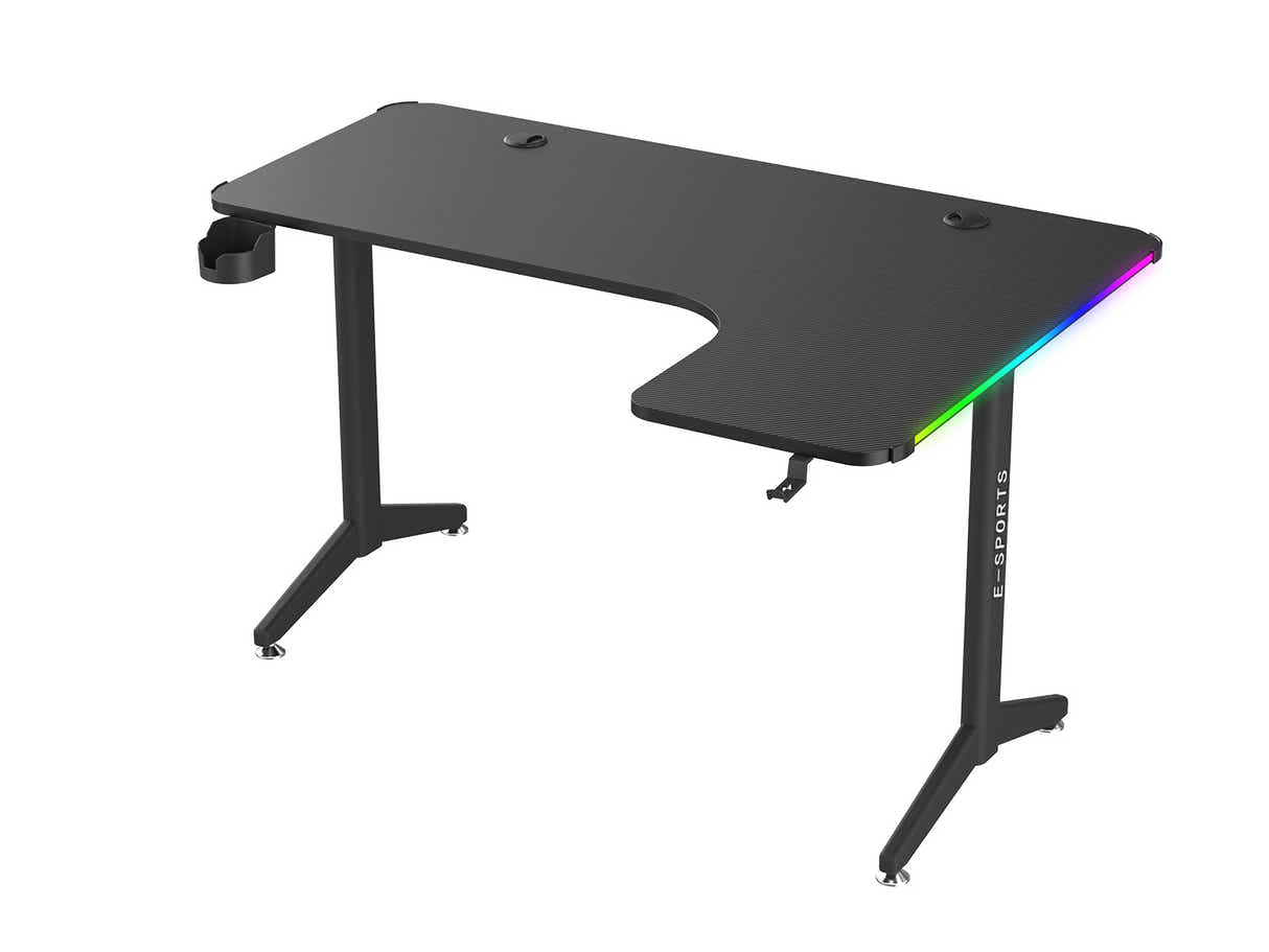 Gaming Table L2R Right 160CM & Nicola Gaming chair PVC Black+Red