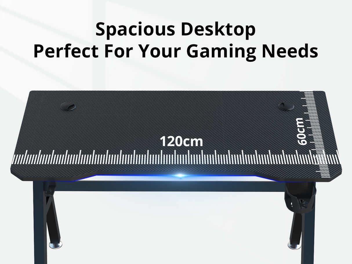 Gaming Table R6 120cm & Faron Gaming Chair PVC White