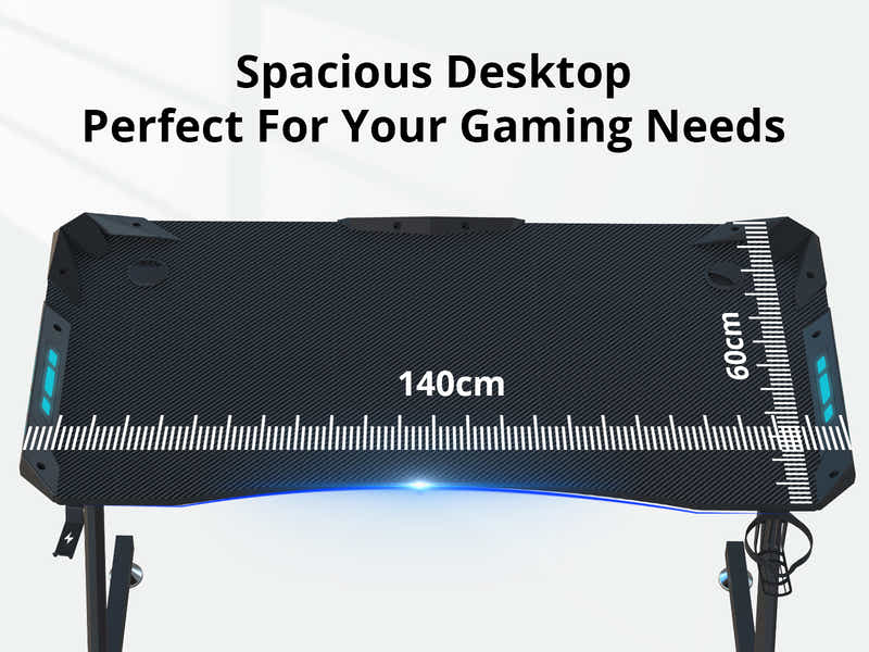 Gaming Table Z9 140cm & Faron Gaming Chair PVC Black