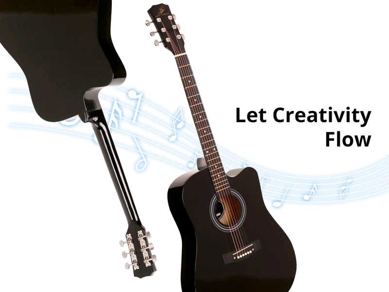 DS 41'' Acoustic Guitar Black Color