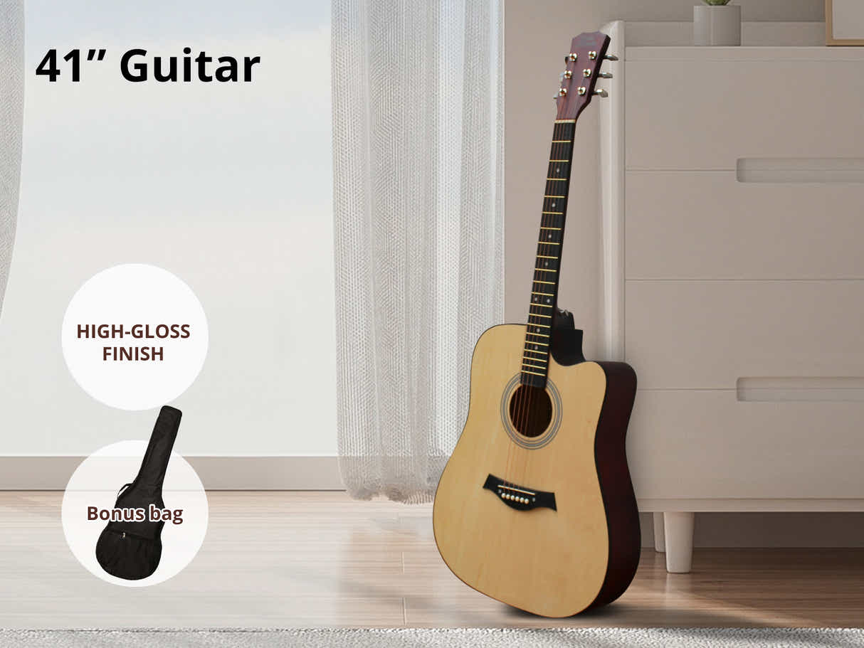 41'' Acoustic Guitar - Natural Wood