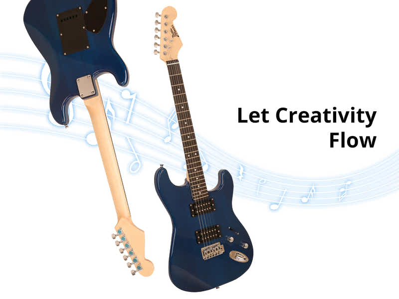 Electric Guitar Blue White