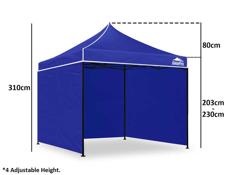 Gazebo with Silver-Coated Roof 3m x 3m - Blue