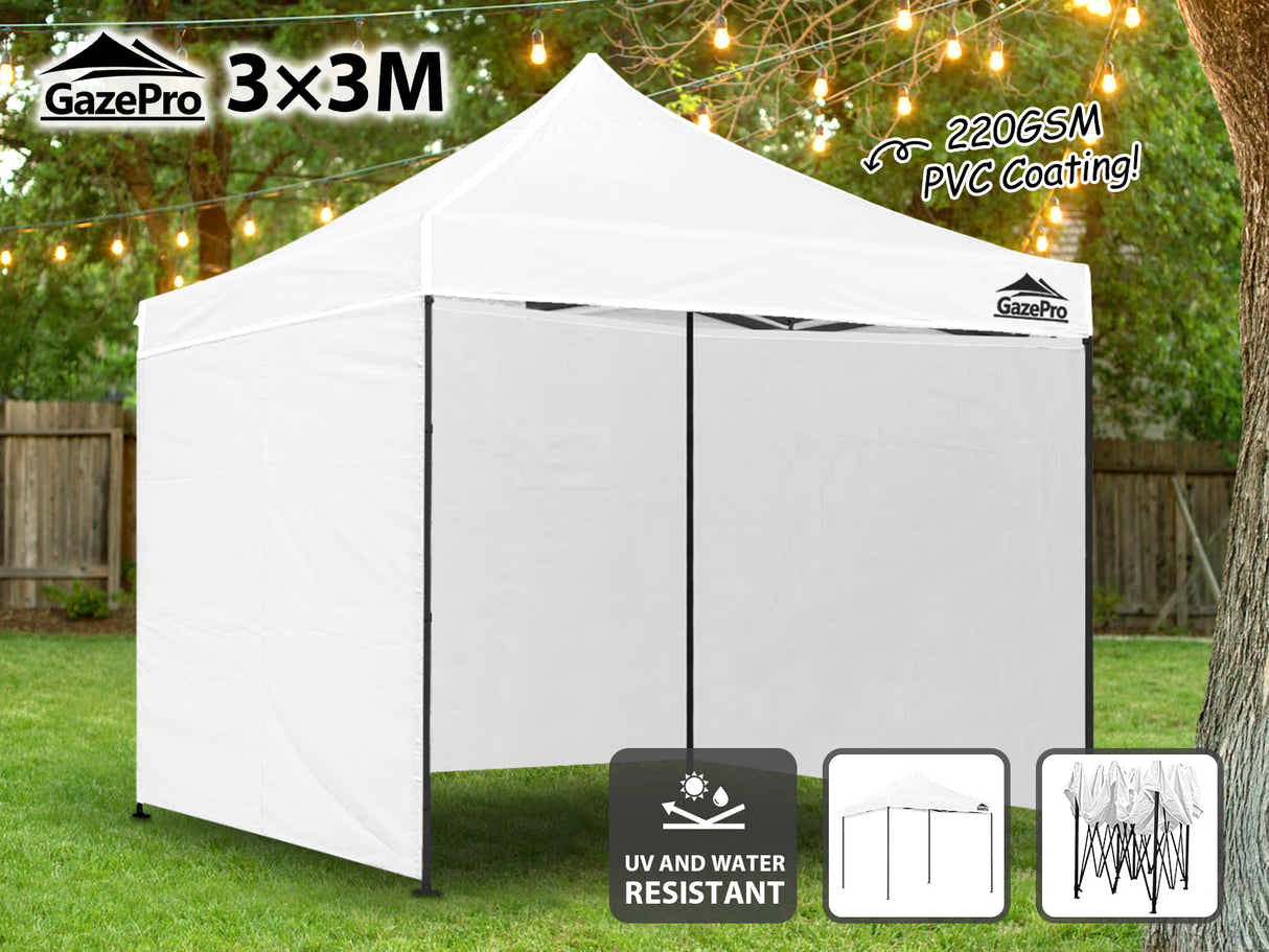 Gazebo with Silver-Coated Roof 3m x 3m - White